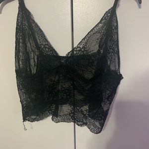 Black plus size bralette. Lacy and light.